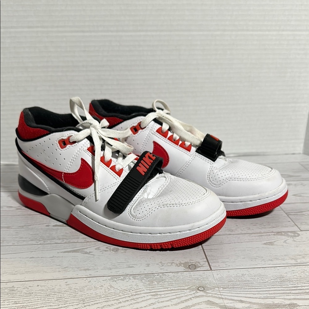 Nike Alpha Force Billie Eilish White and Red Sneakers with Air Cushioning